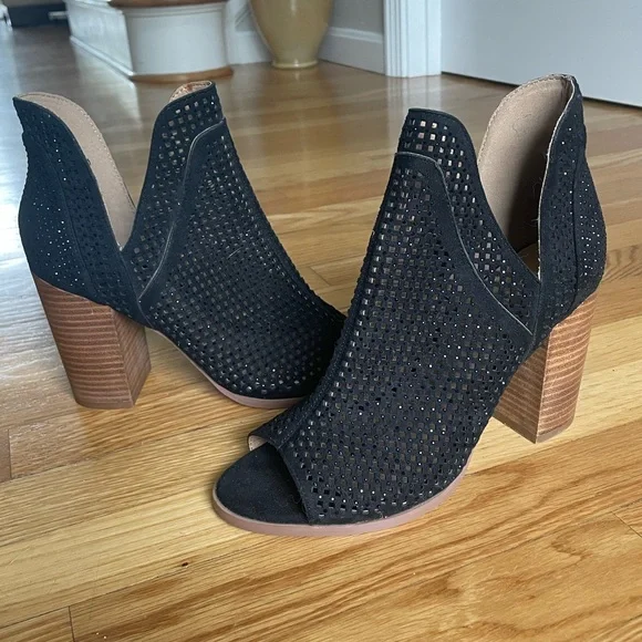 Sparkly Peep Toe Booties - Picture 3 of 7